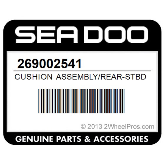 Sea-Doo 269002541 Cushion Assembly/Rear-Stbd.