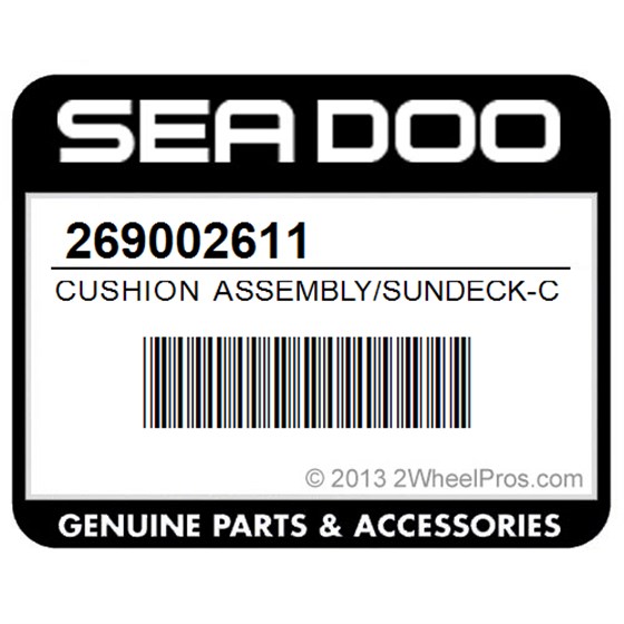 Sea-Doo 269002611 Cushion Assembly/Sundeck-Center