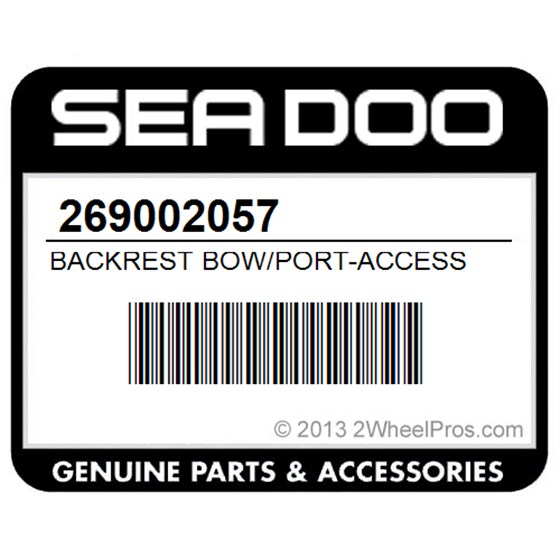 Sea-Doo 269002057 Backrest Bow/Port-Access Door