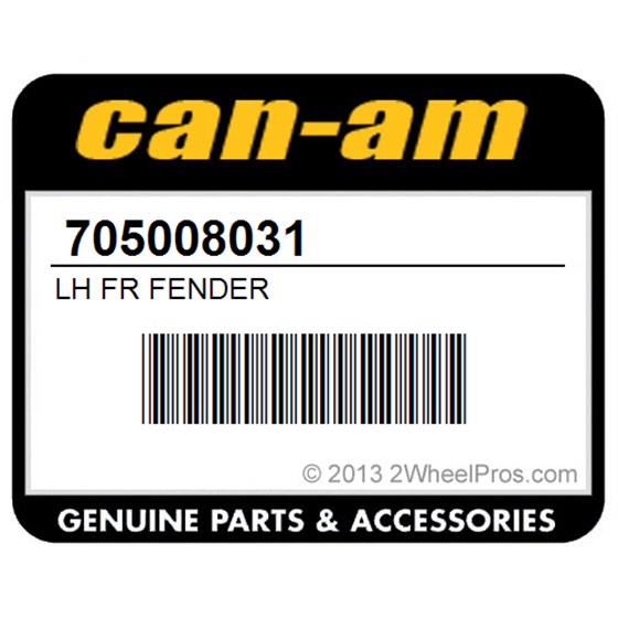 Can-Am 705008031 Lh Fr Fender