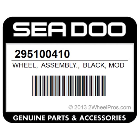 Sea-Doo 295100410 Wheel, Assembly., Black, Model, Includes, 1, To, 2