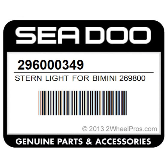 Sea-Doo 296000349 Stern Light For Bimini 269800032