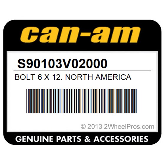 Can-Am S90103V02000 Bolt 6 X 12. North America