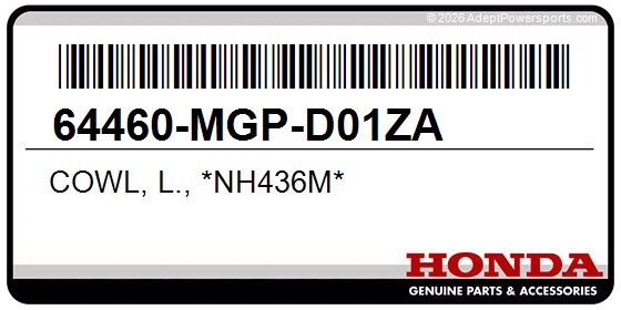 Honda 64460-MGP-D01ZA Cowl, L., *Nh436m*