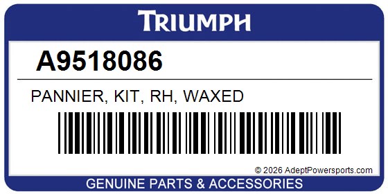 Triumph A9518086 Pannier, Kit, Rh, Waxed