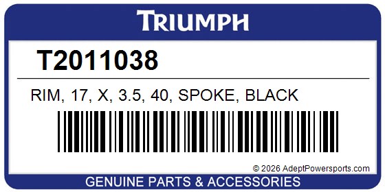 Triumph T2011038 Rim, 17, X, 3.5, 40, Spoke, Black