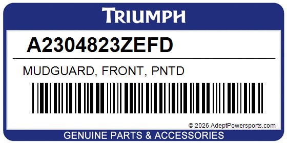 Triumph A2304823ZEFD Mudguard, Front, Pntd