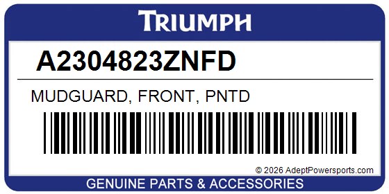 Triumph A2304823ZNFD Mudguard, Front, Pntd