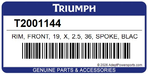 Triumph T2001144 Rim, Front, 19, X, 2.5, 36, Spoke, Black