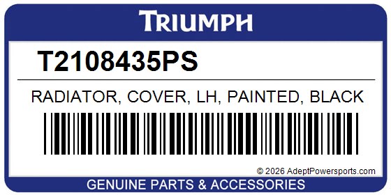 Triumph T2108435PS Radiator, Cover, Lh, Painted, Black