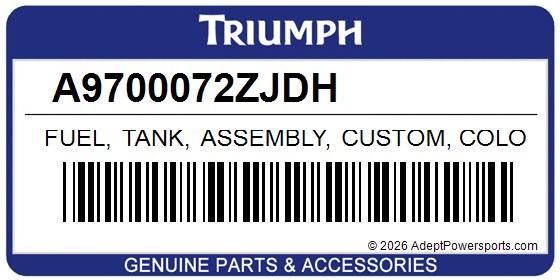 Triumph A9700072ZJDH Fuel, Tank, Assembly, Custom, Colour