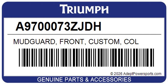 Triumph A9700073ZJDH Mudguard, Front, Custom, Col