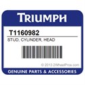Triumph T1160982 Stud, Cylinder, Head