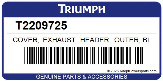 Triumph T2209725 Cover, Exhaust, Header, Outer, Black