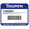 Triumph T3552003 Washer, M6, X, 14, X, 1.5
