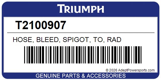 Triumph T2100907 Hose, Bleed, Spigot, To, Rad