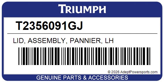 Triumph T2356091GJ Lid, Assembly, Pannier, Lh