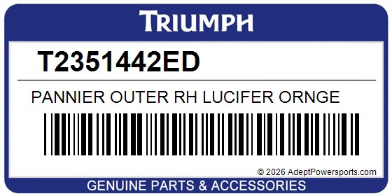 Triumph T2351442ED Pannier Outer Rh Lucifer Ornge