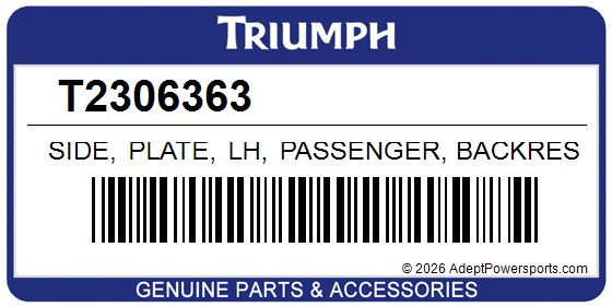 Triumph T2306363 Side, Plate, Lh, Passenger, Backrest