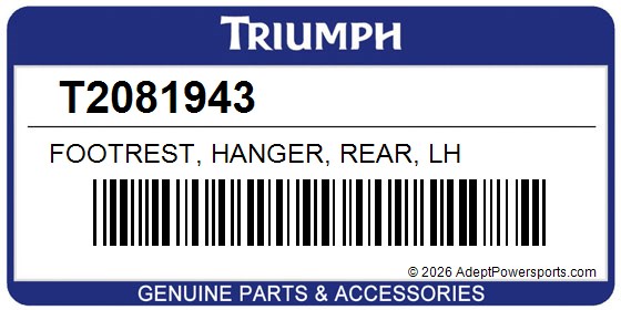 Triumph T2081943 Footrest, Hanger, Rear, Lh