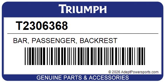 Triumph T2306368 Bar, Passenger, Backrest