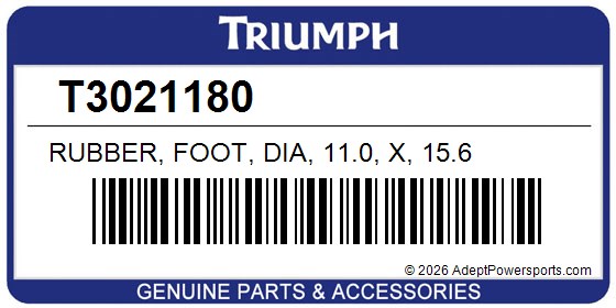 Triumph T3021180 Rubber, Foot, Dia, 11.0, X, 15.6
