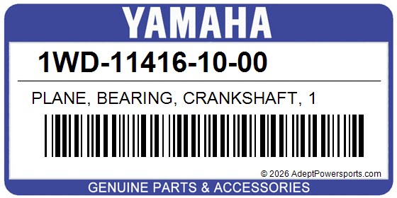 Yamaha 1WD-11416-10-00 Plane, Bearing, Crankshaft, 1