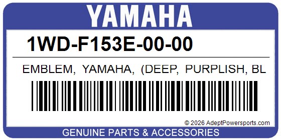 Yamaha 1WD-F153E-00-00 Emblem, Yamaha, (Deep, Purplish, Blue, Metallic, C)
