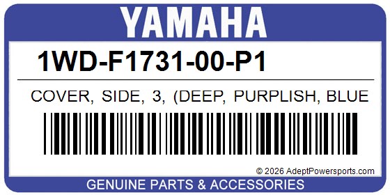 Yamaha 1WD-F1731-00-P1 Cover, Side, 3, (Deep, Purplish, Blue, Metallic, C)