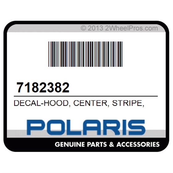 Polaris 7182382 Decal-Hood, Center, Stripe, Rh