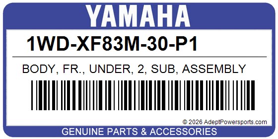 Yamaha 1WD-XF83M-30-P1 Body, Fr., Under, 2, Sub, Assembly