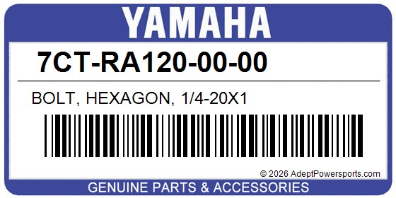 Yamaha 7CT-RA120-00-00 Bolt, Hexagon, 1/4-20X1