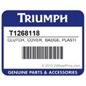 Triumph T1268118 Clutch, Cover, Badge, Plastic