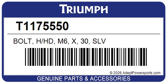 Triumph T1175550 Bolt, H/Hd, M6, X, 30, Slv
