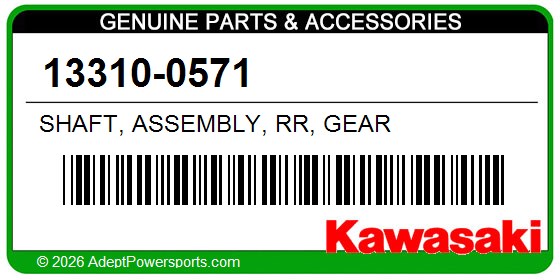 Kawasaki 13310-0571 Shaft, Assembly, Rr, Gear