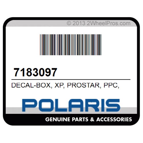 Polaris 7183097 Decal-Box, Xp, Prostar, Ppc, Lh, [A9][B9]