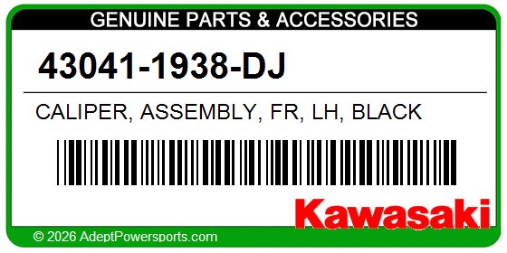 Kawasaki 43041-1938-DJ Caliper, Assembly, Fr, Lh, Black