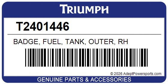 Triumph T2401446 Badge, Fuel, Tank, Outer, Rh