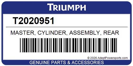 Triumph T2020951 Master, Cylinder, Assembly, Rear