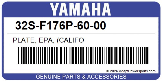 Yamaha 32S-F176P-60-00 Plate, Epa, (Califo
