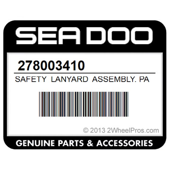 Sea-Doo 278003410 Safety Lanyard Assembly. Package Trixx
