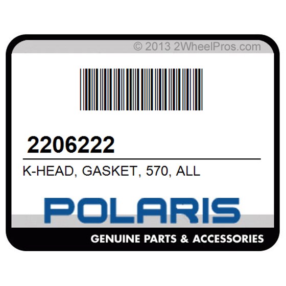 Polaris 2206222 K-Head, Gasket, 570, All