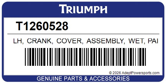 Triumph T1260528 Lh, Crank, Cover, Assembly, Wet, Paint