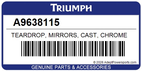 Triumph A9638115 Teardrop, Mirrors, Cast, Chrome