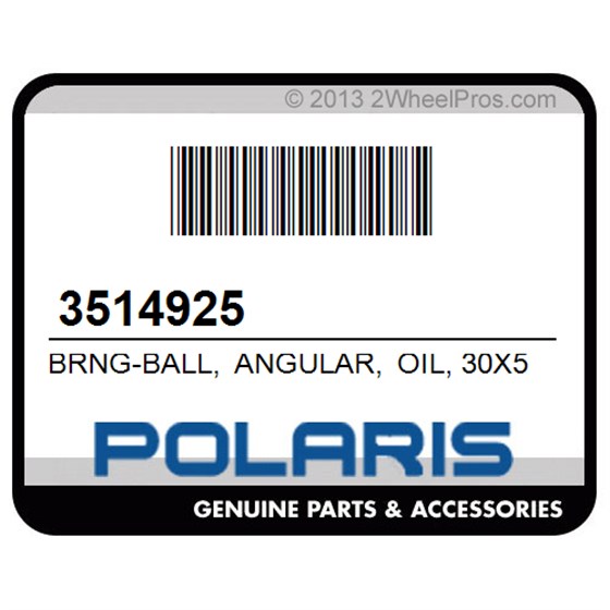 Polaris 3514925 Brng-Ball, Angular, Oil, 30X55x23