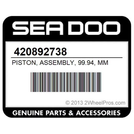Sea-Doo 420892738 Piston, Assembly, 99.94, Mm