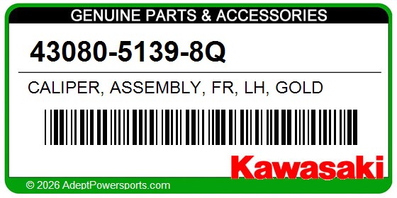 Kawasaki 43080-5139-8Q Caliper, Assembly, Fr, Lh, Gold