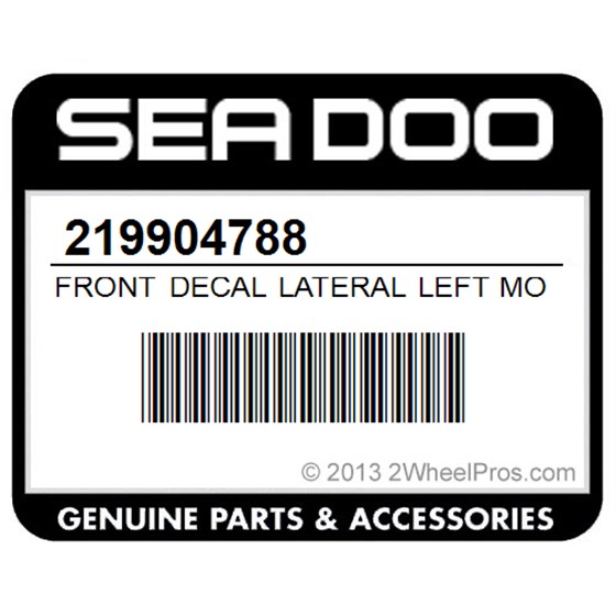 Sea-Doo 219904788 Front Decal Lateral Left Model Rxt As & Model Rxt-X Color Red