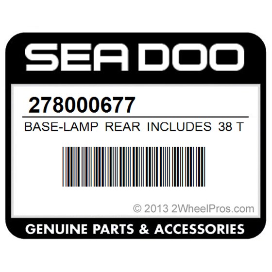 Sea-Doo 278000677 Base-Lamp Rear Includes 38 To 40