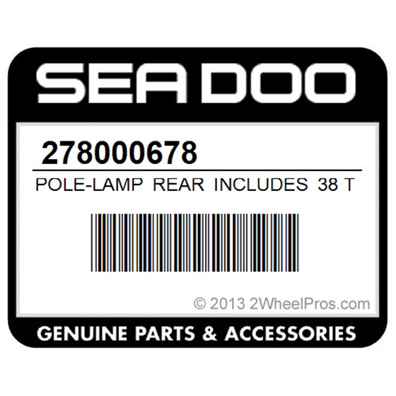 Sea-Doo 278000678 Pole-Lamp Rear Includes 38 To 40